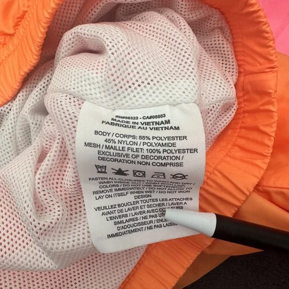 nike windbreaker jacket wome's size 1X JUST DO IT orange pullover lightweight - Picture 6 of 12